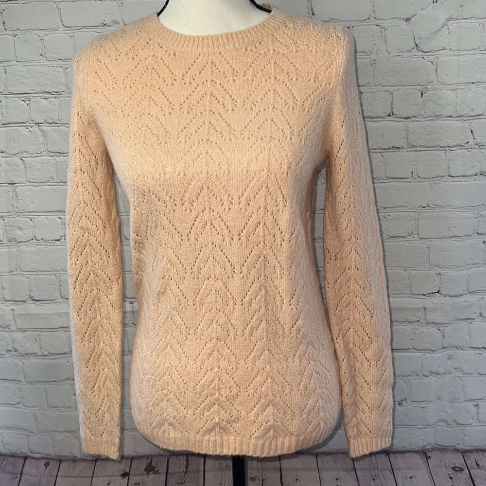 TALBOTS Pointelle Crewneck Sweater